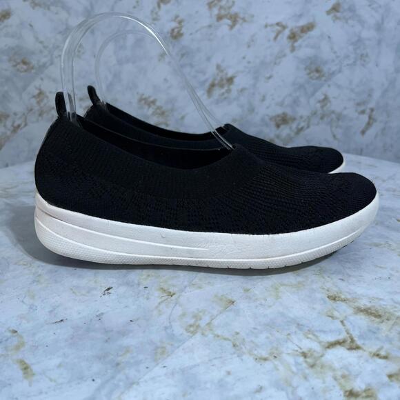 FitFlop Shoes - Fitflop Uberknit Womens Sz 6.5 Shoes Black White Slip On Comfort Casual Sneakers